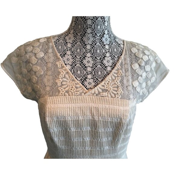 ANTHROPOLOGIE MOULINETTE SOEURS Poema Lace Dress size 6 Ivory fairy BOHO garden - Picture 6 of 16